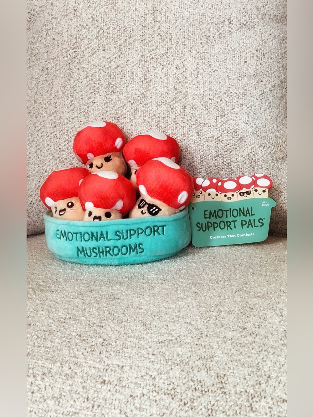 6 Piece Emotional Support Mushrooms With Tags
